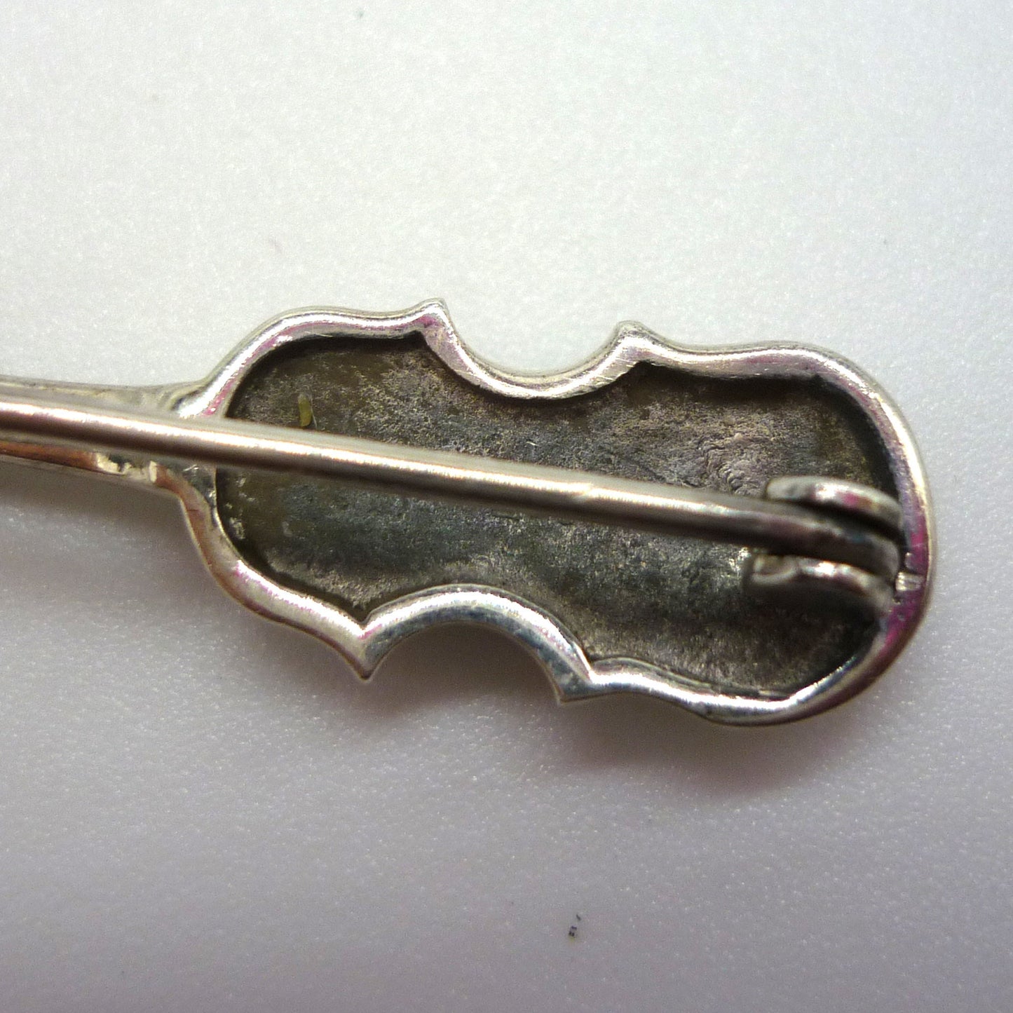 Vintage Silver Violin Lapel Pin