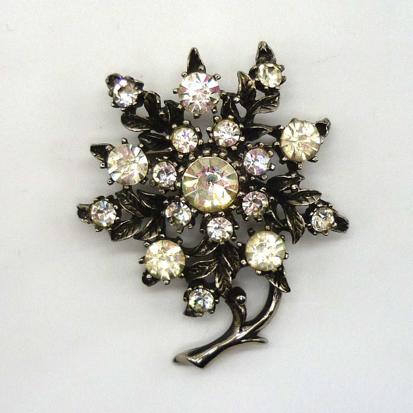 1950's Rhinestone Flower Brooch
