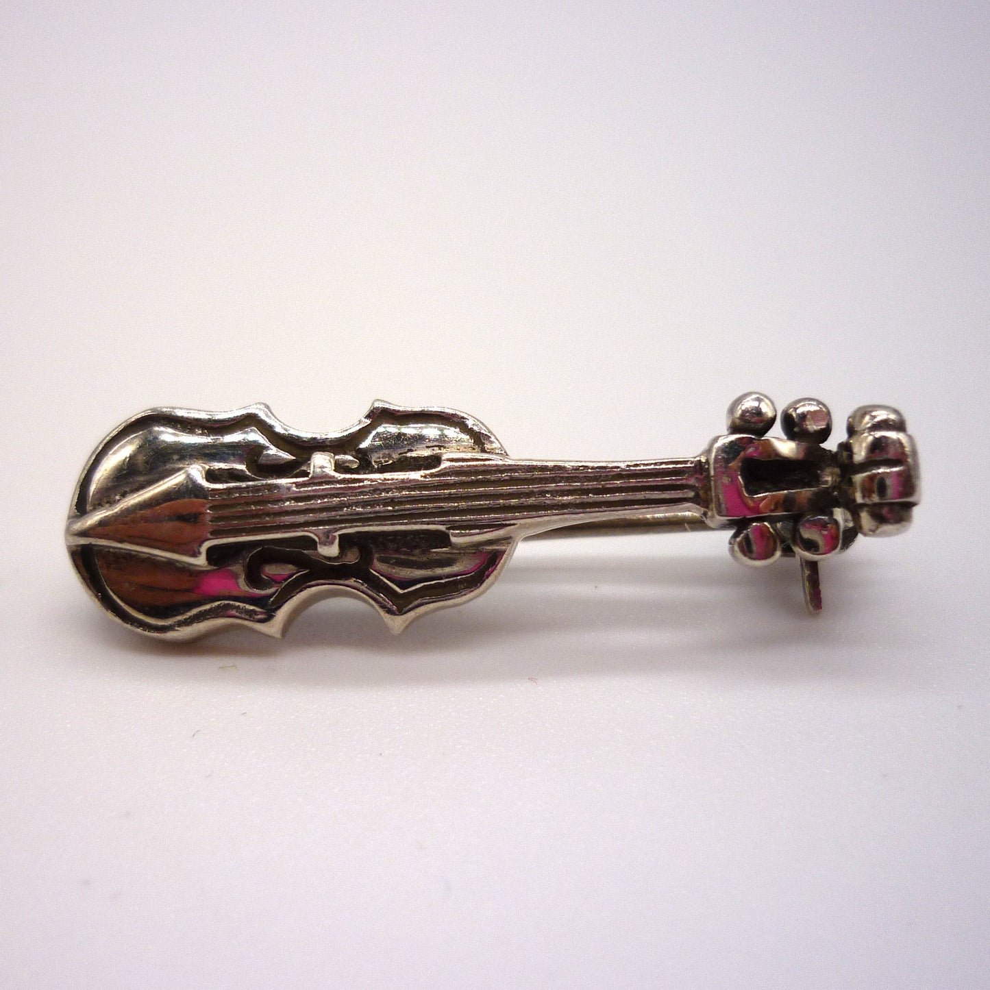 Vintage Silver Violin Lapel Pin