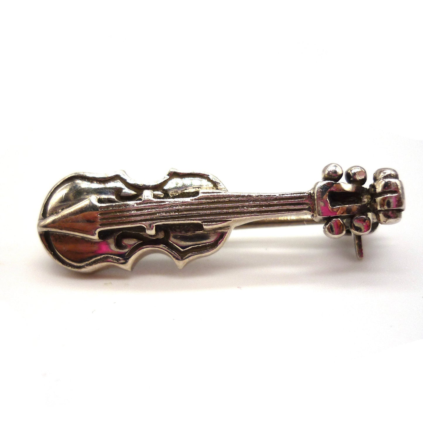 Vintage Silver Violin Lapel Pin