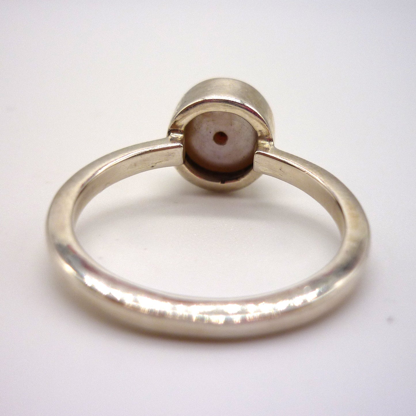 Silver Pearl Ring Size 8.25