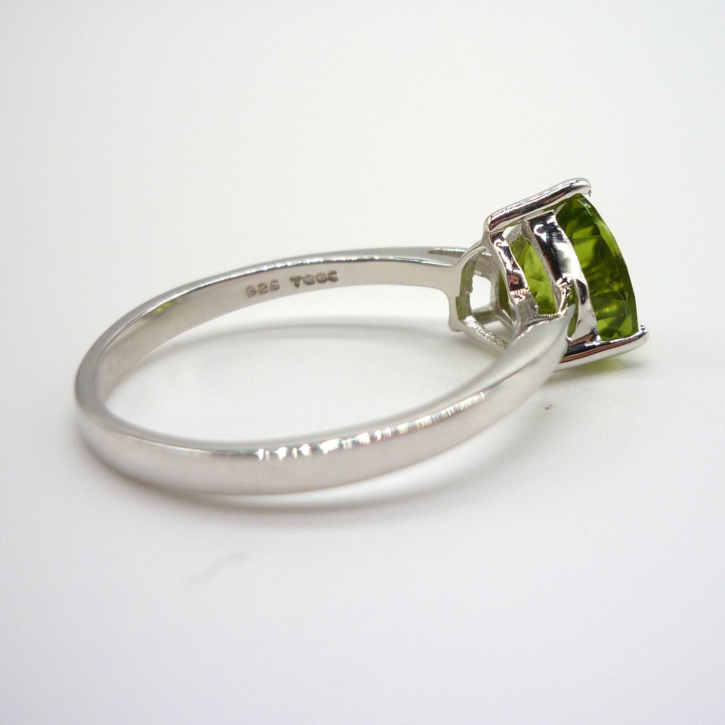 Silver Peridot Ring Size 8.75