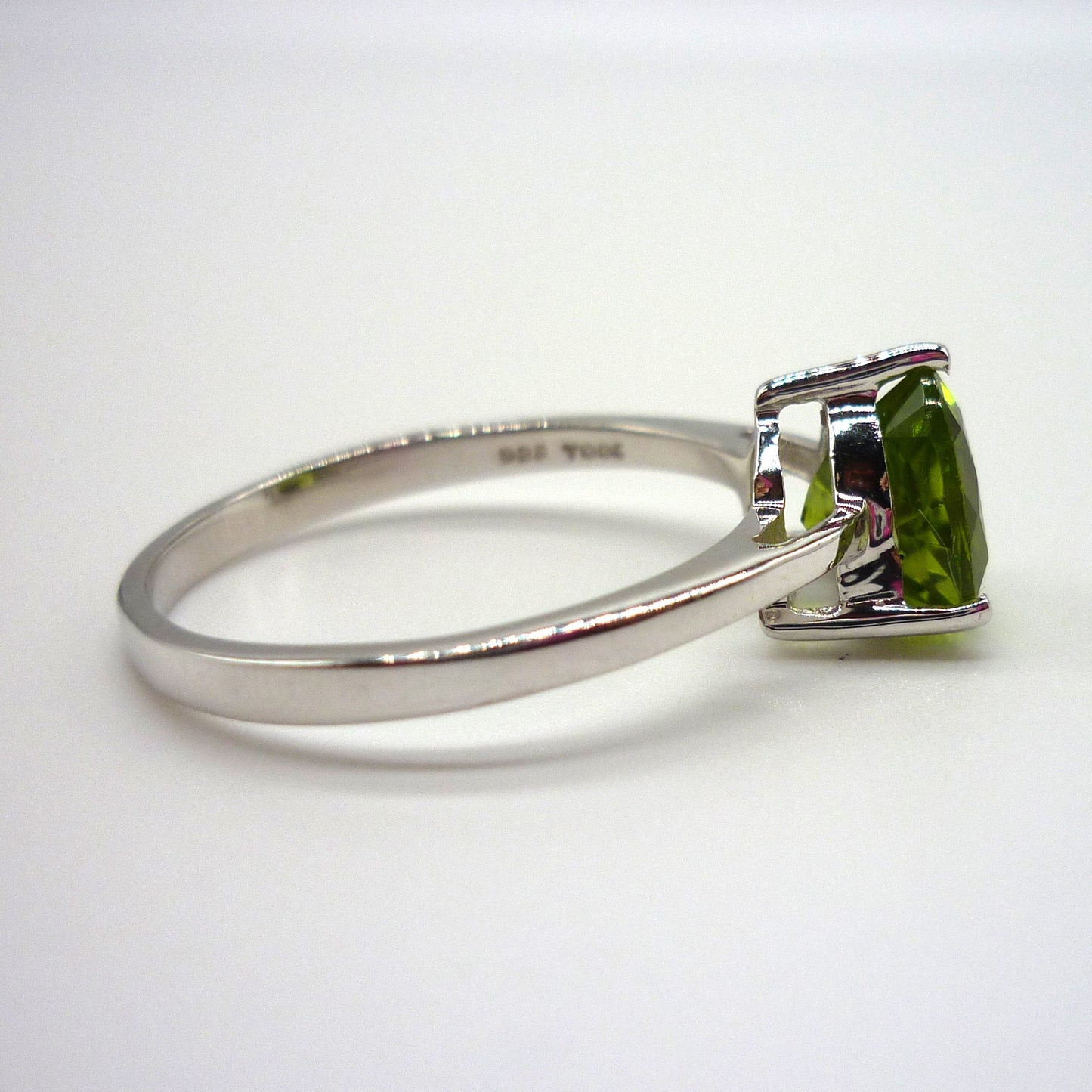 Silver Peridot Ring Size 8.75