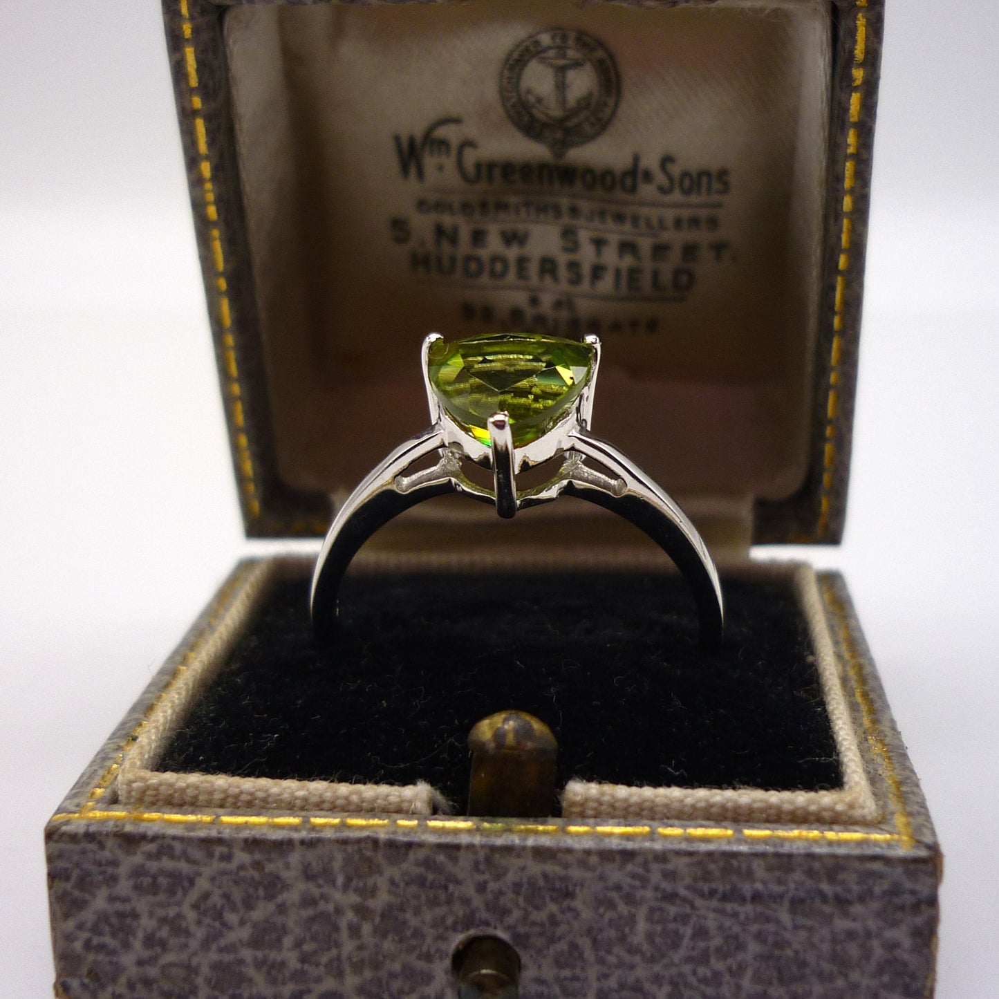 Silver Peridot Ring Size 8.75