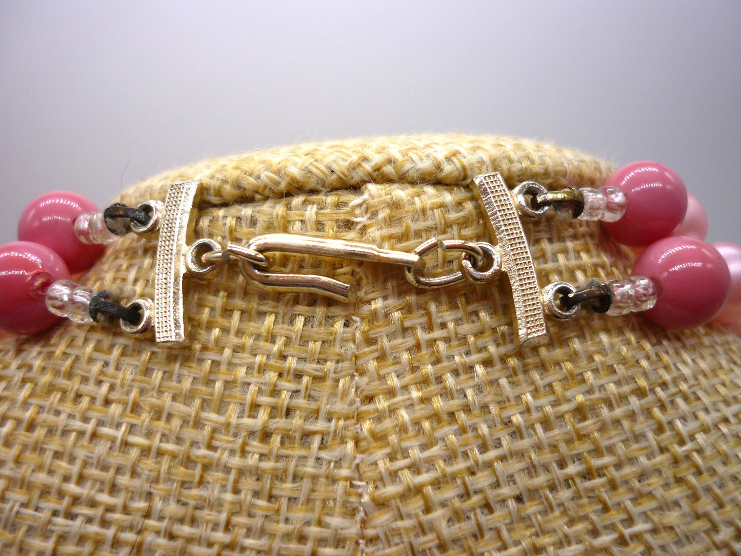 Fifties Pink Beaded Necklace