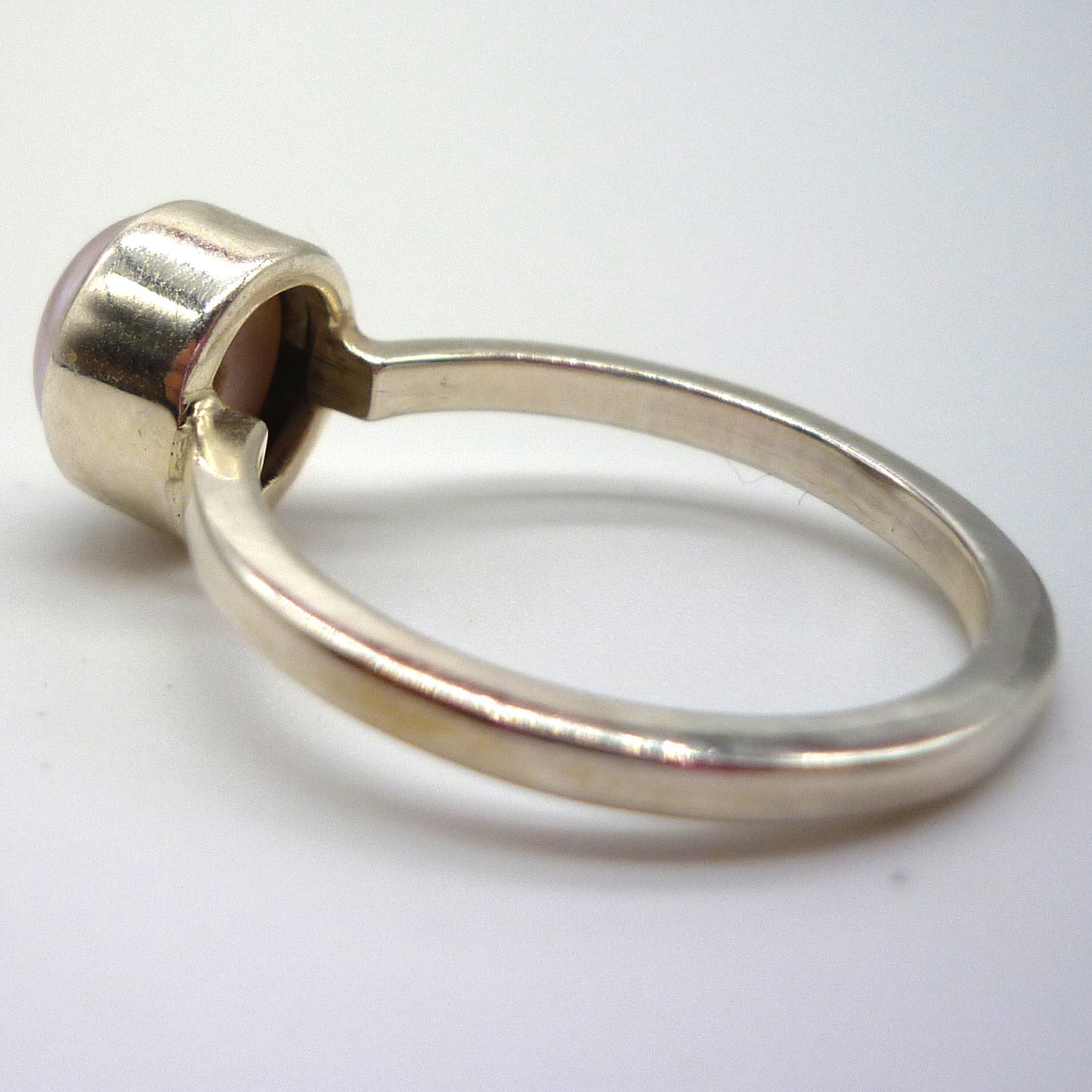 Silver Pearl Ring Size 8.25