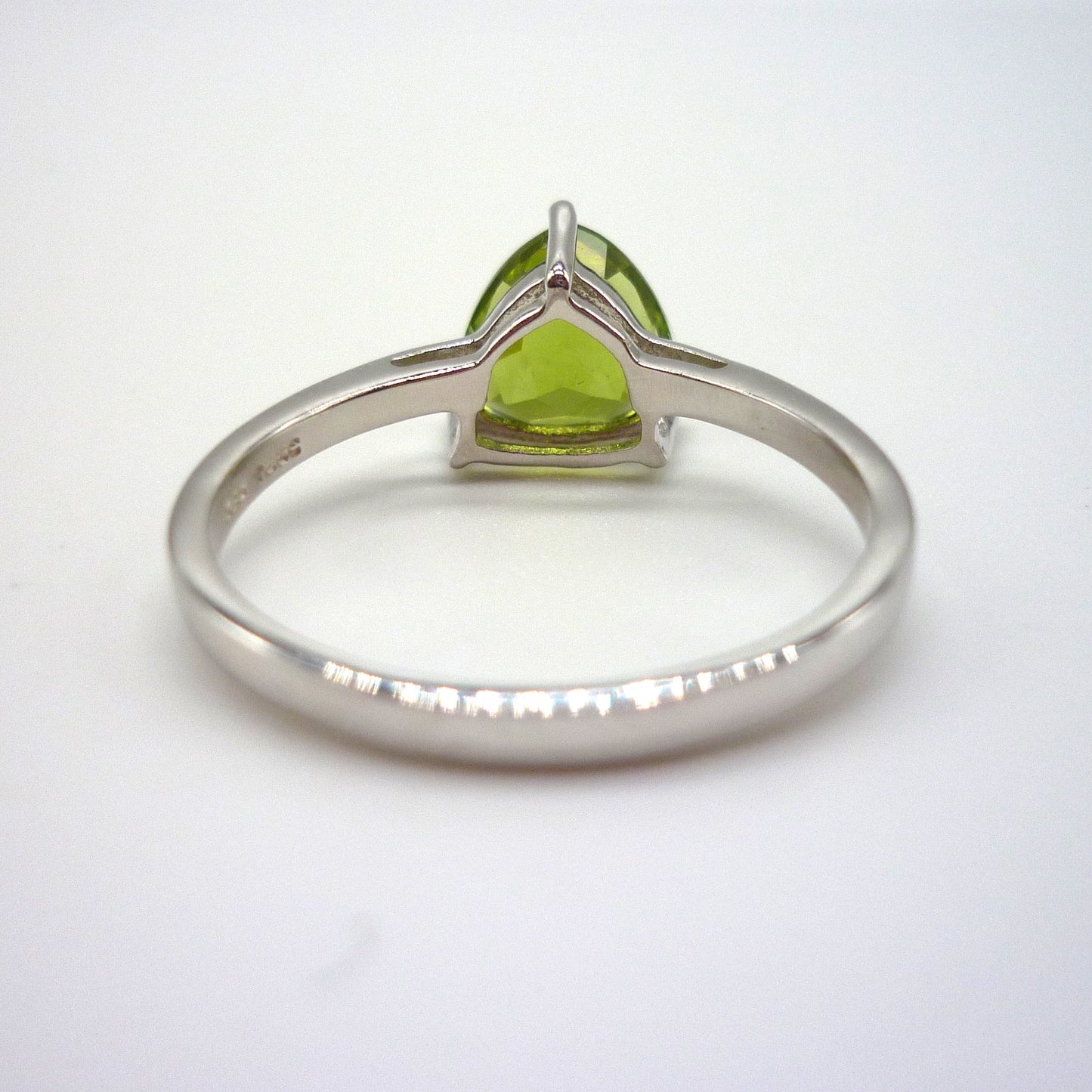 Silver Peridot Ring Size 8.75