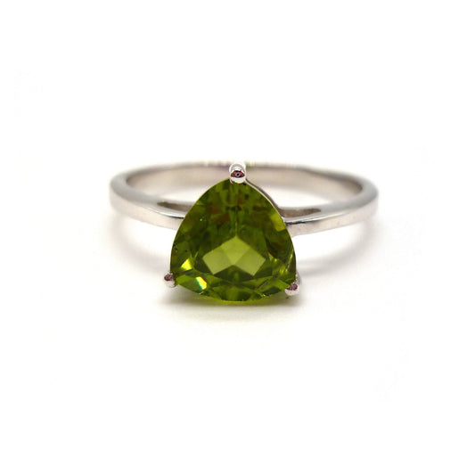 Silver Peridot Ring Size 8.75