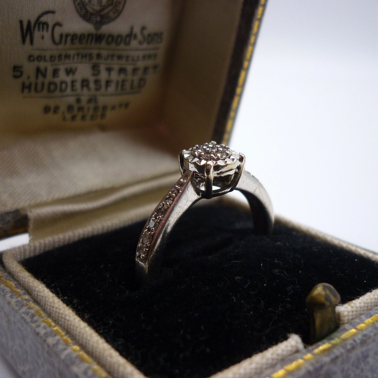 White Gold Diamond Cluster Ring Size 4.75