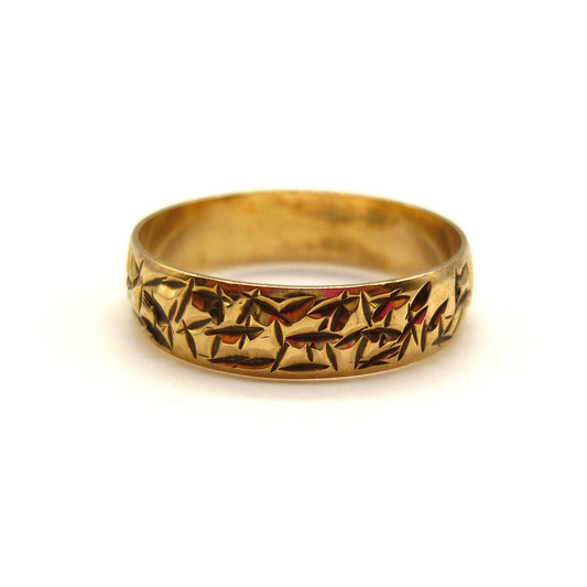 Textured Gold Band Ring Size 8