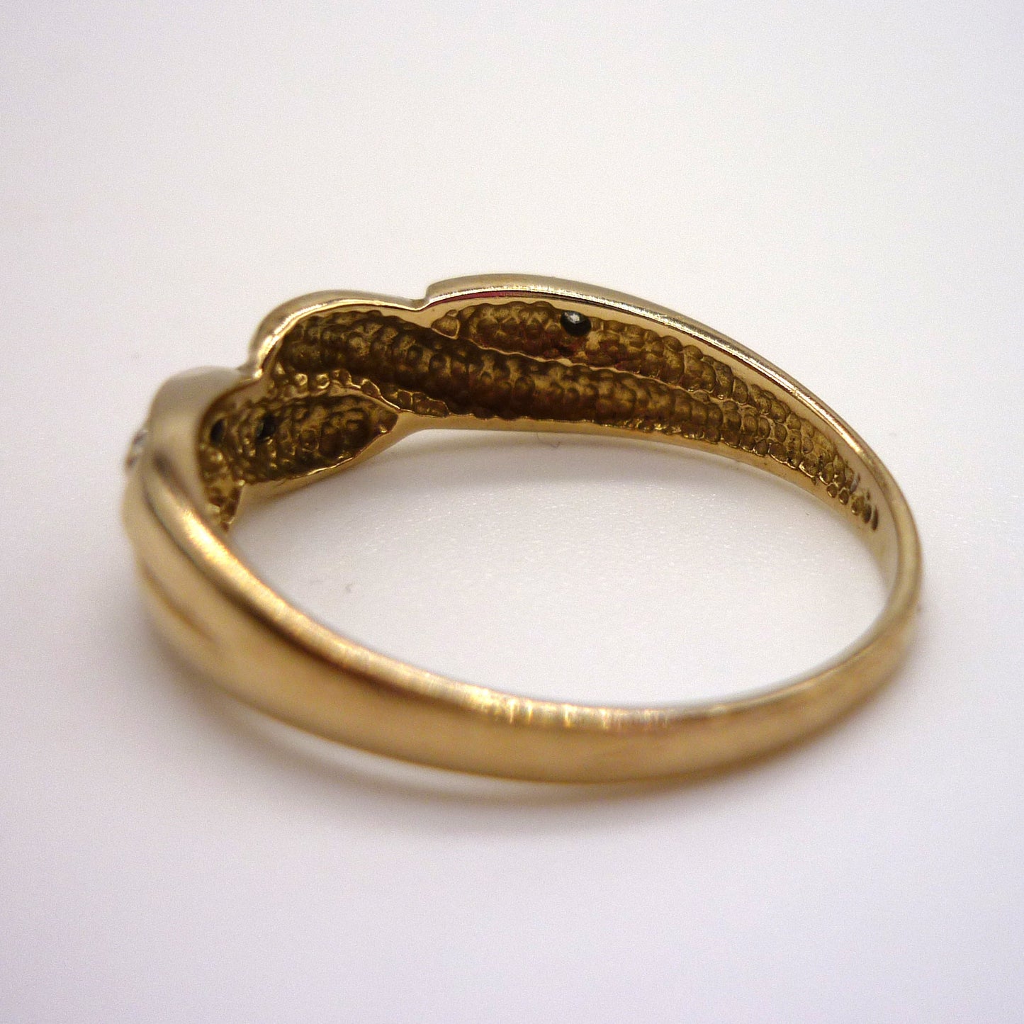 Yellow & White Gold Illusion Set Diamond Crossover Ring Size 6