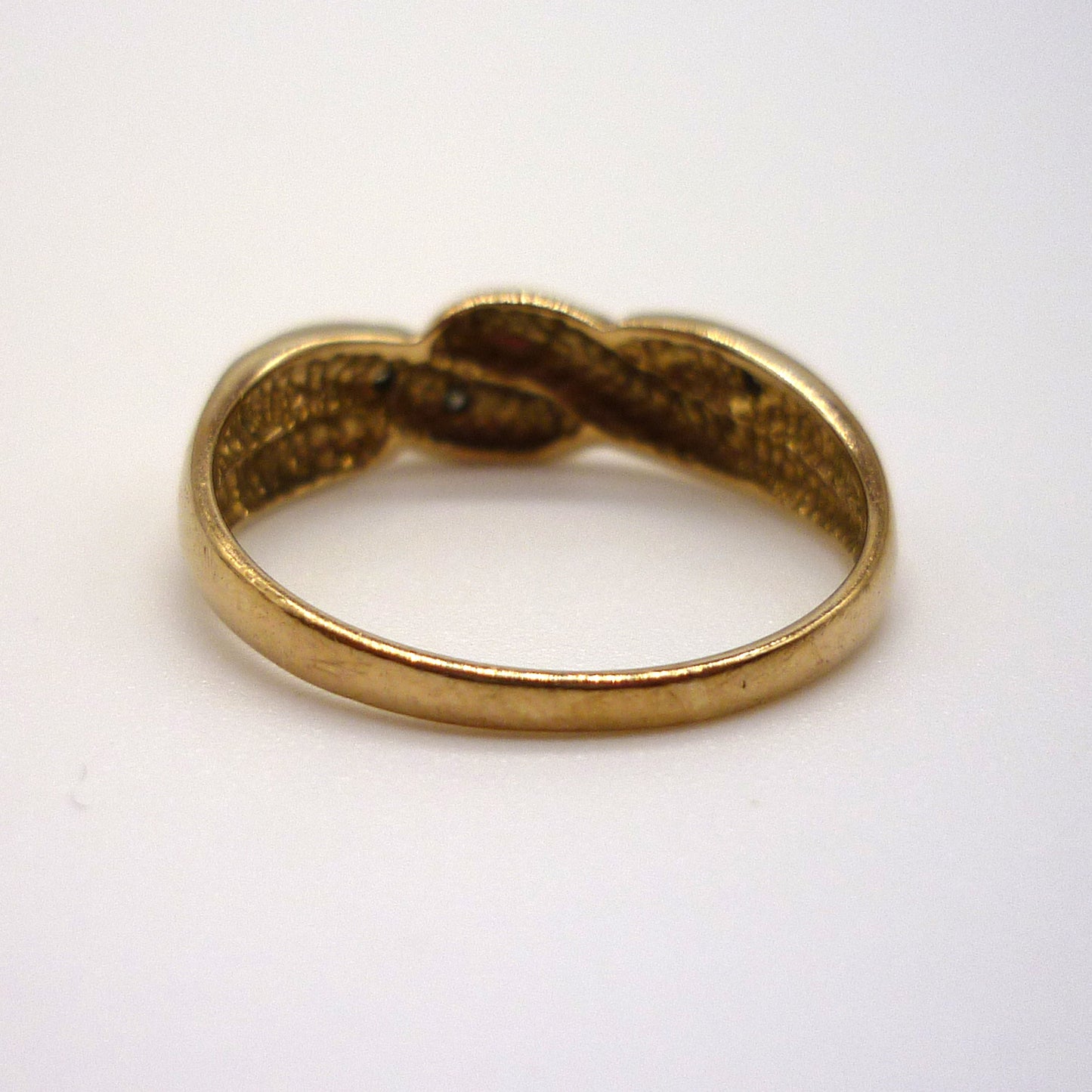 Yellow & White Gold Illusion Set Diamond Crossover Ring Size 6