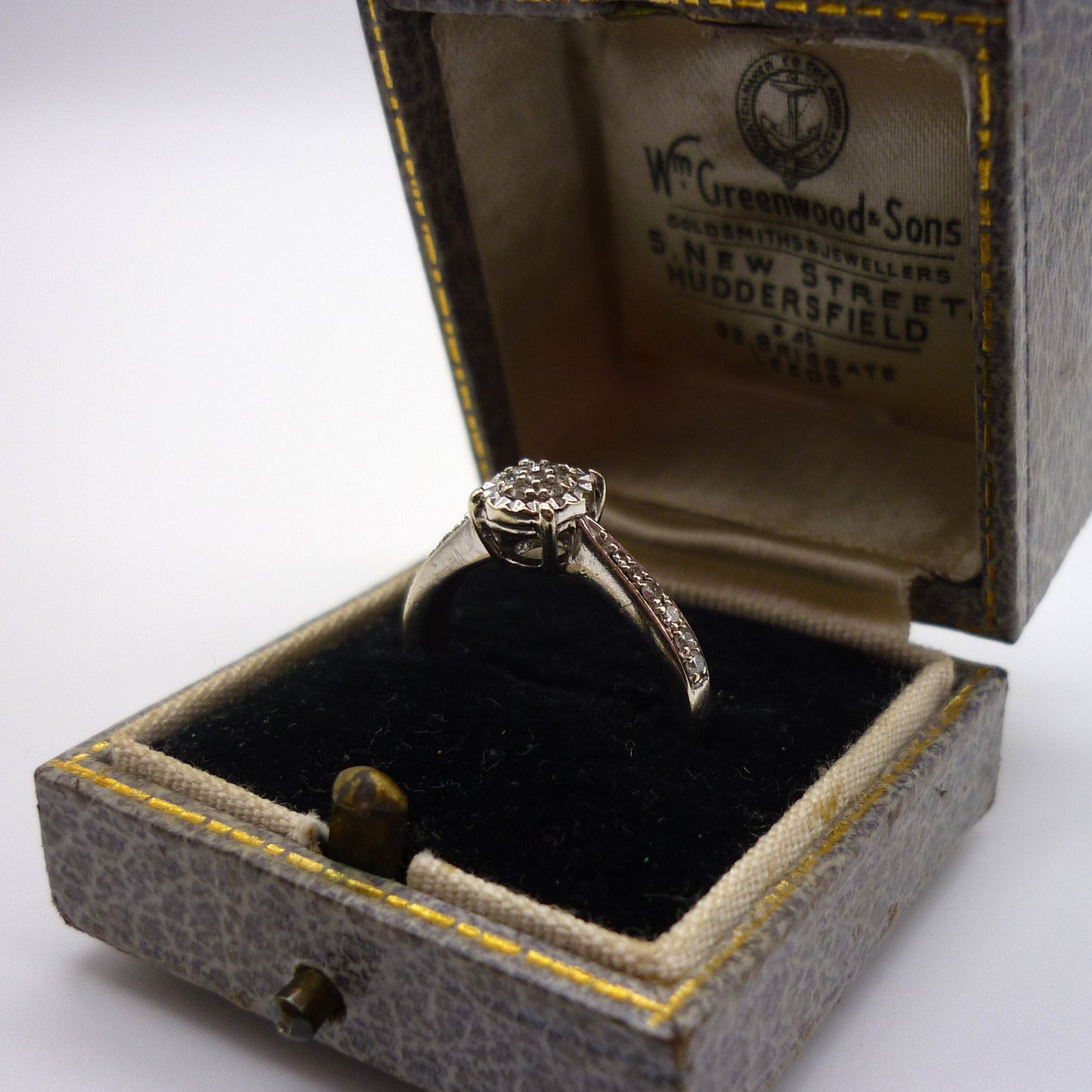 White Gold Diamond Cluster Ring Size 4.75