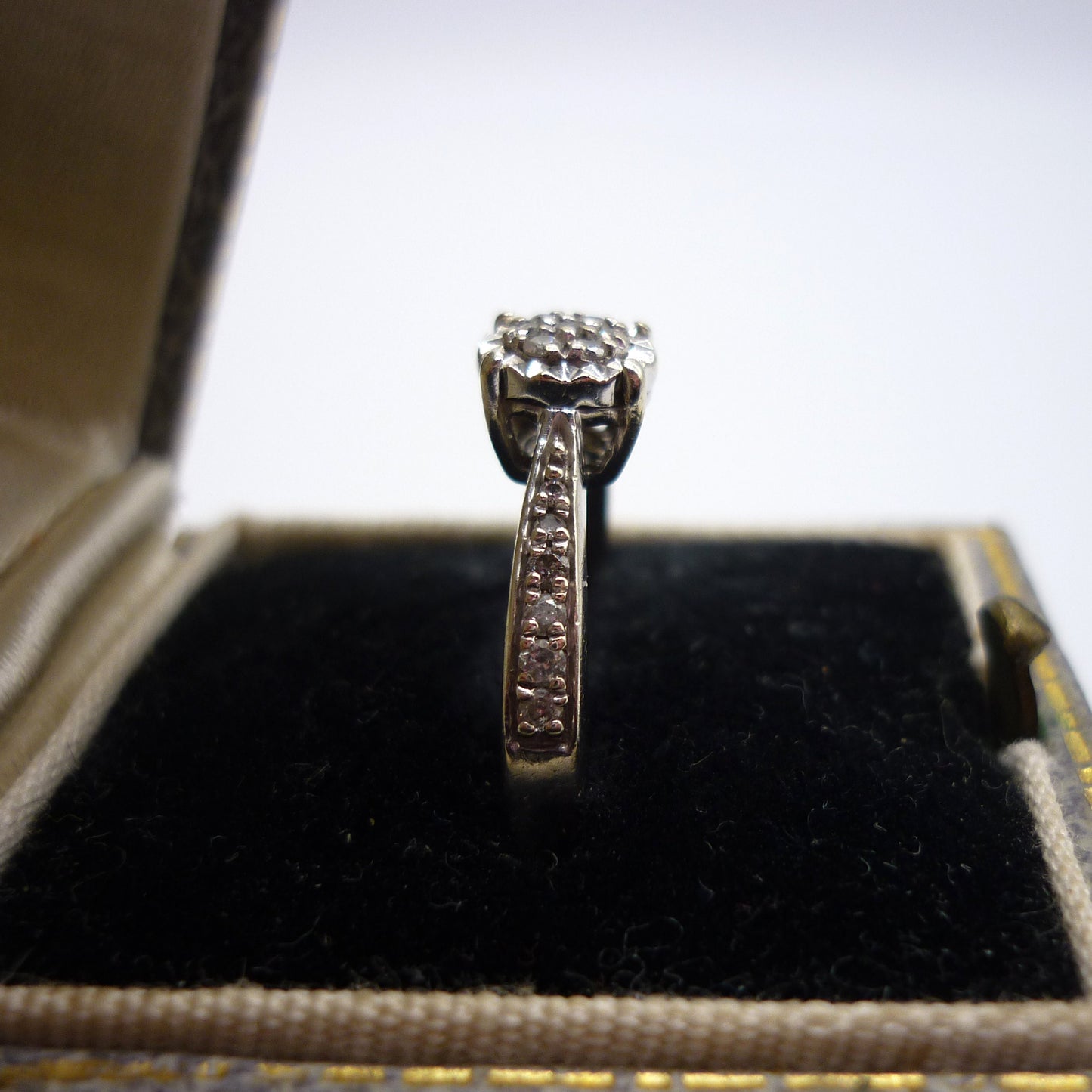 White Gold Diamond Cluster Ring Size 4.75