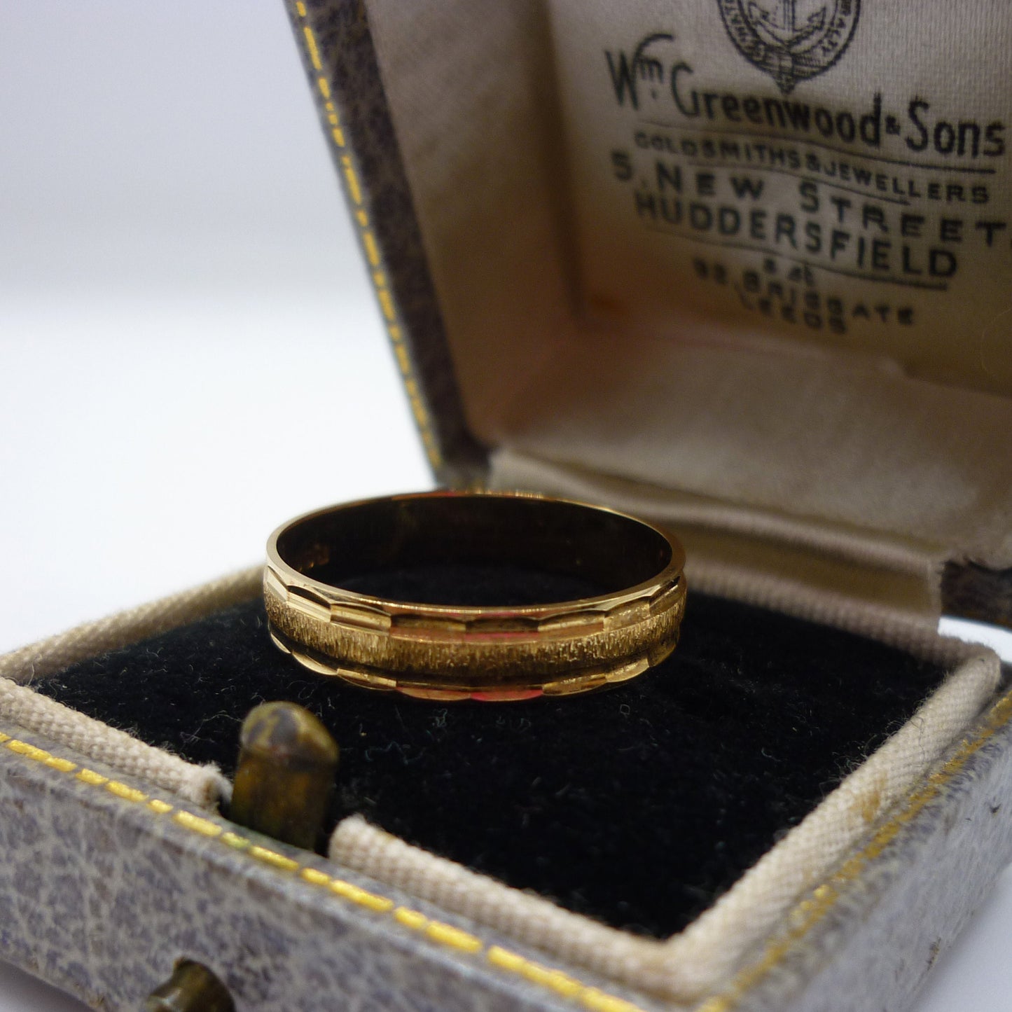Textured Wedding Band, 18ct Gold Ring Size 6.25