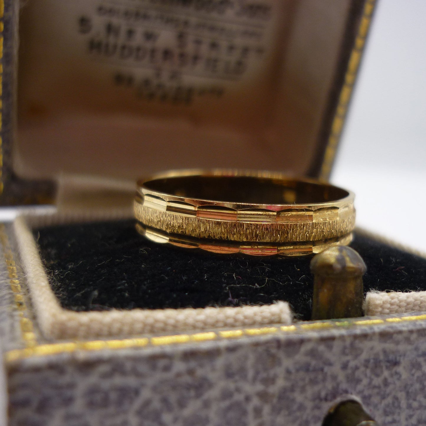 Textured Wedding Band, 18ct Gold Ring Size 6.25