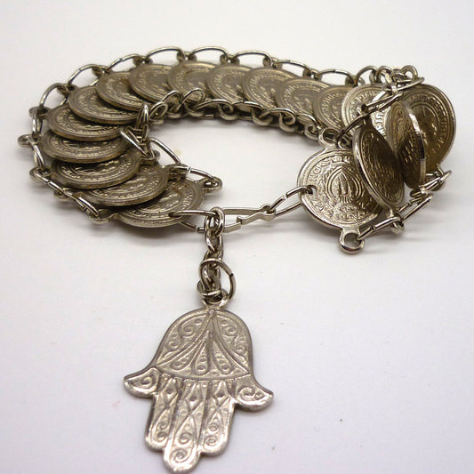 San Marino Coin Bracelet with Hamsa Charm