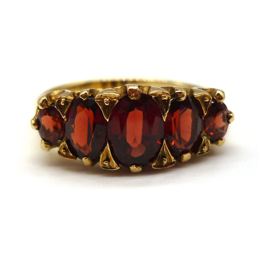 Vintage Yellow Gold and Garnet Ring Size 7.25