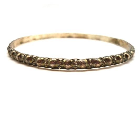 Antique Silver Bangle, Thin Vintage Stacking Bracelet