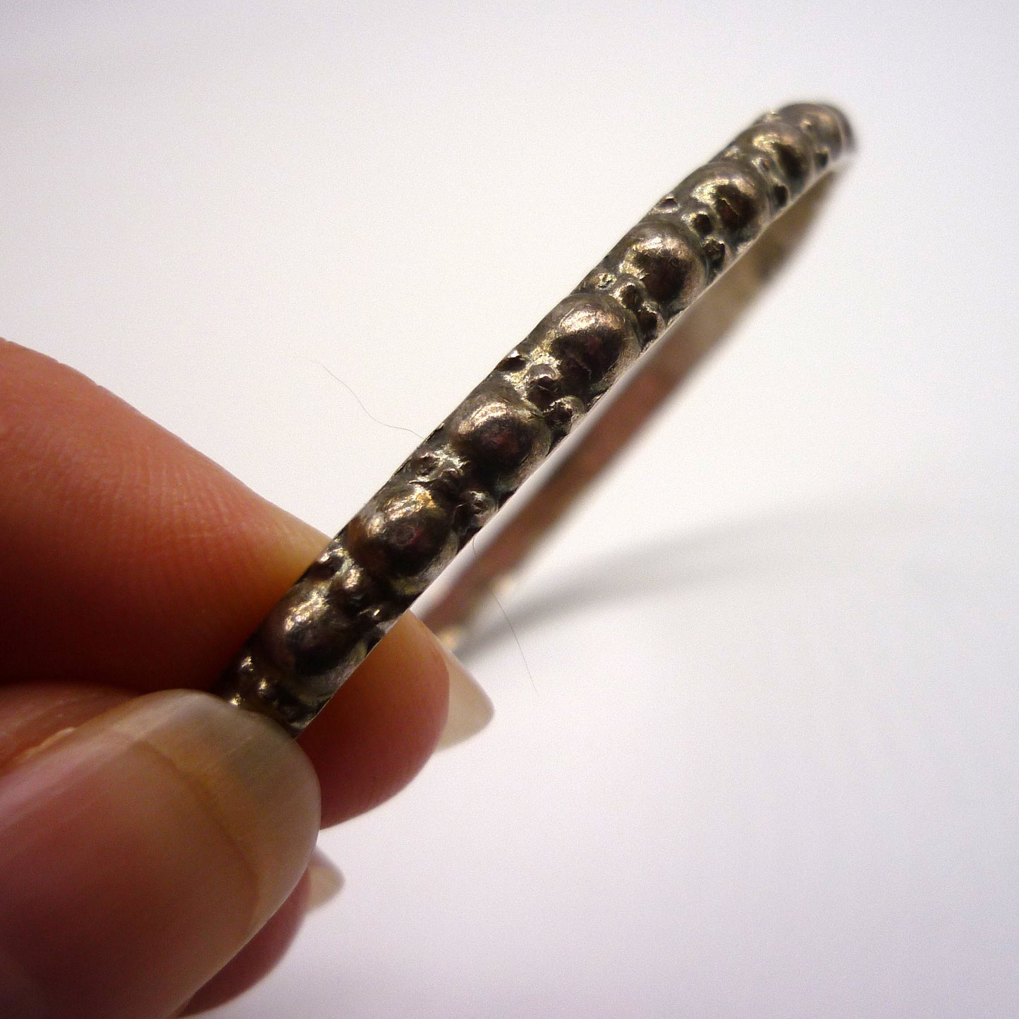 Antique Silver Bangle, Thin Vintage Stacking Bracelet