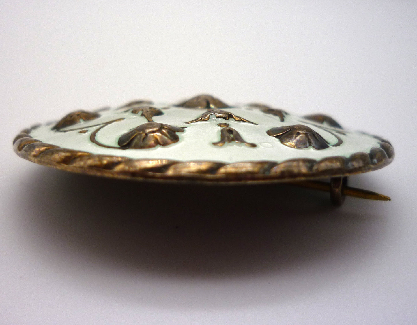 Norwegian Silver & Enamel Shield Brooch by Andresen and Scheinpflug, Mid Century Scandinavian Design