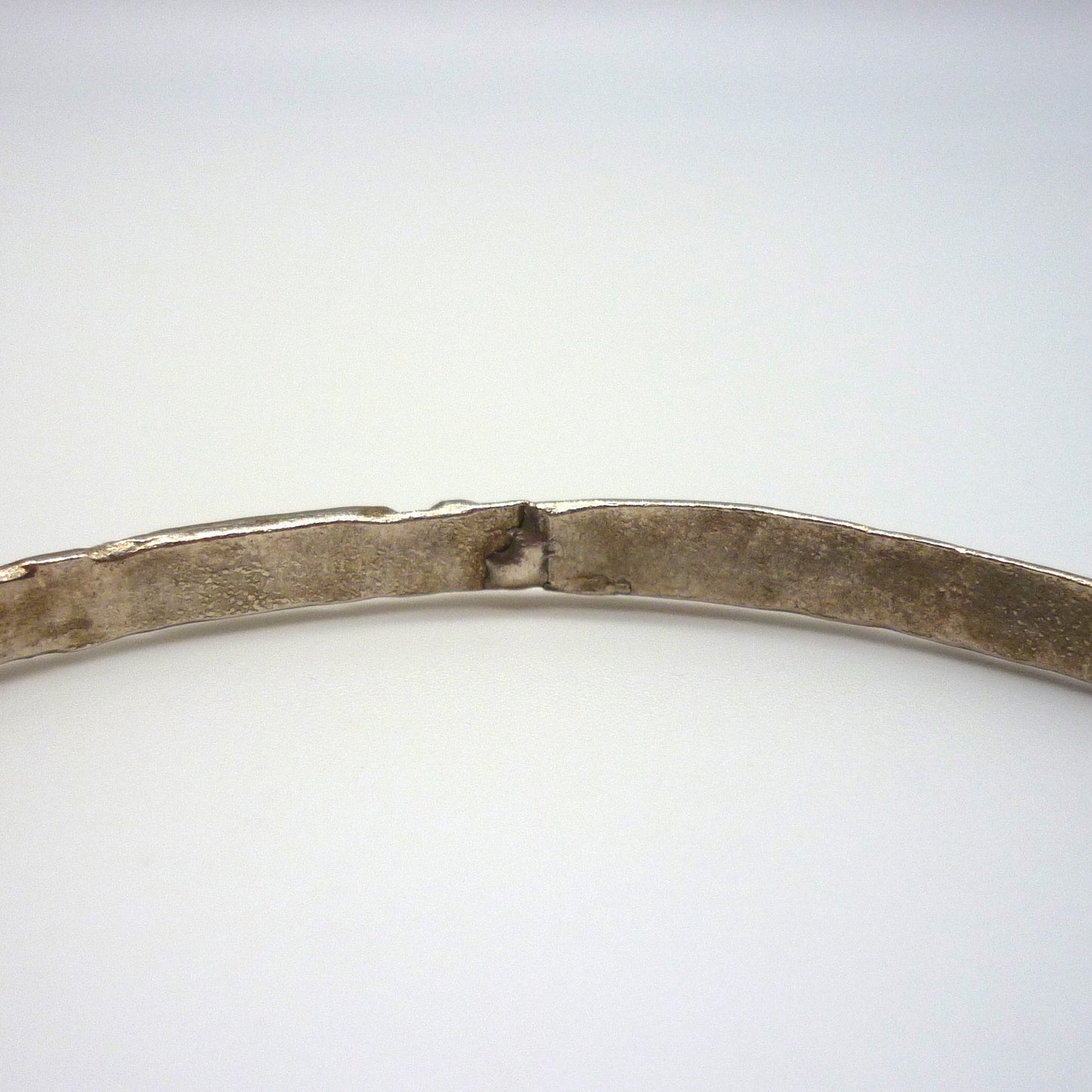 Antique Silver Bangle with Geometric Pattern, Thin Stacking Bracelet