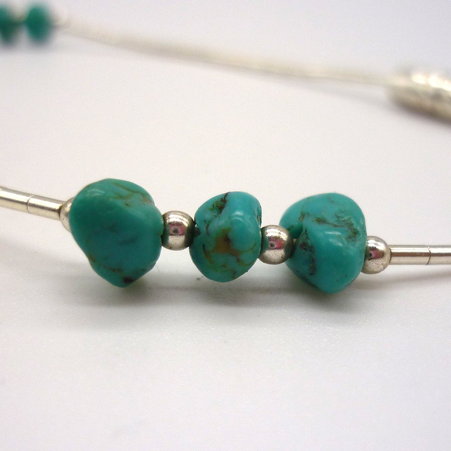 Dainty Liquid Silver and Turquoise Bracelet