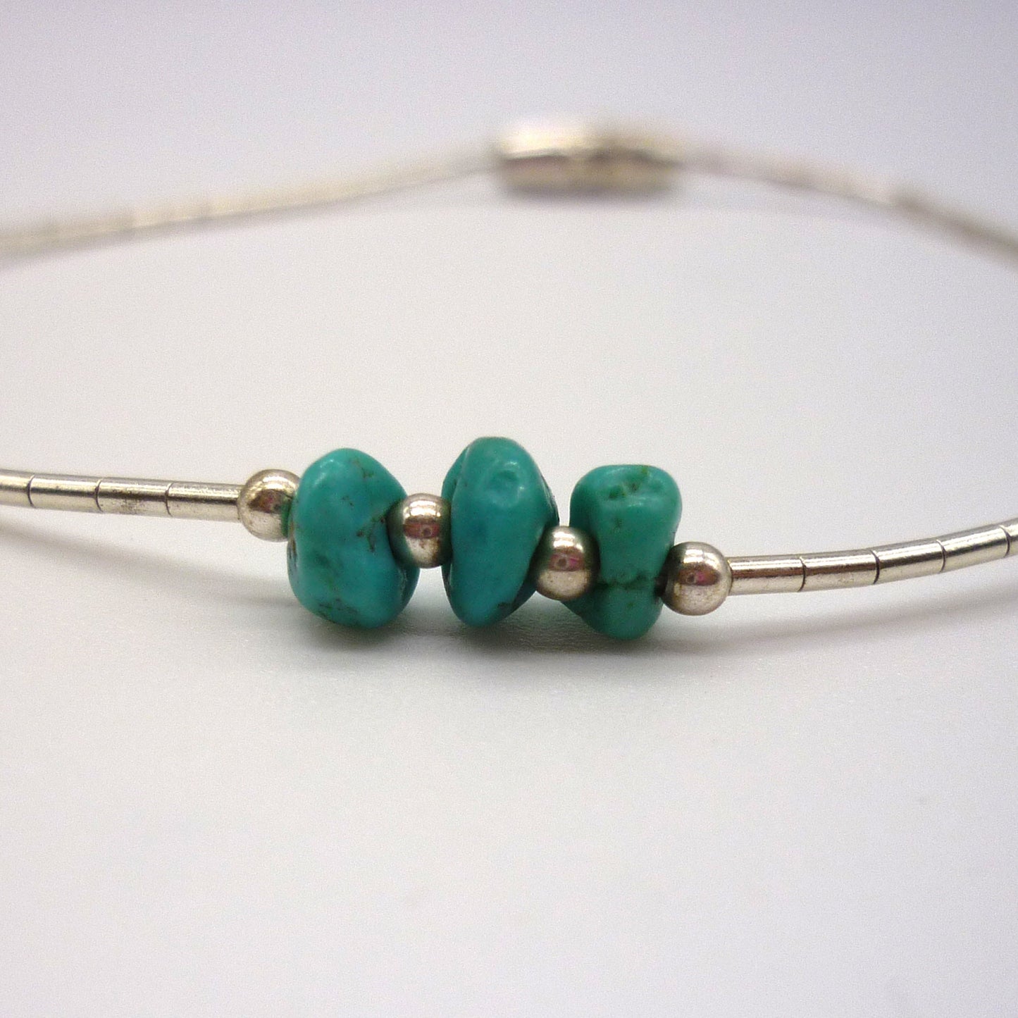 Dainty Liquid Silver and Turquoise Bracelet