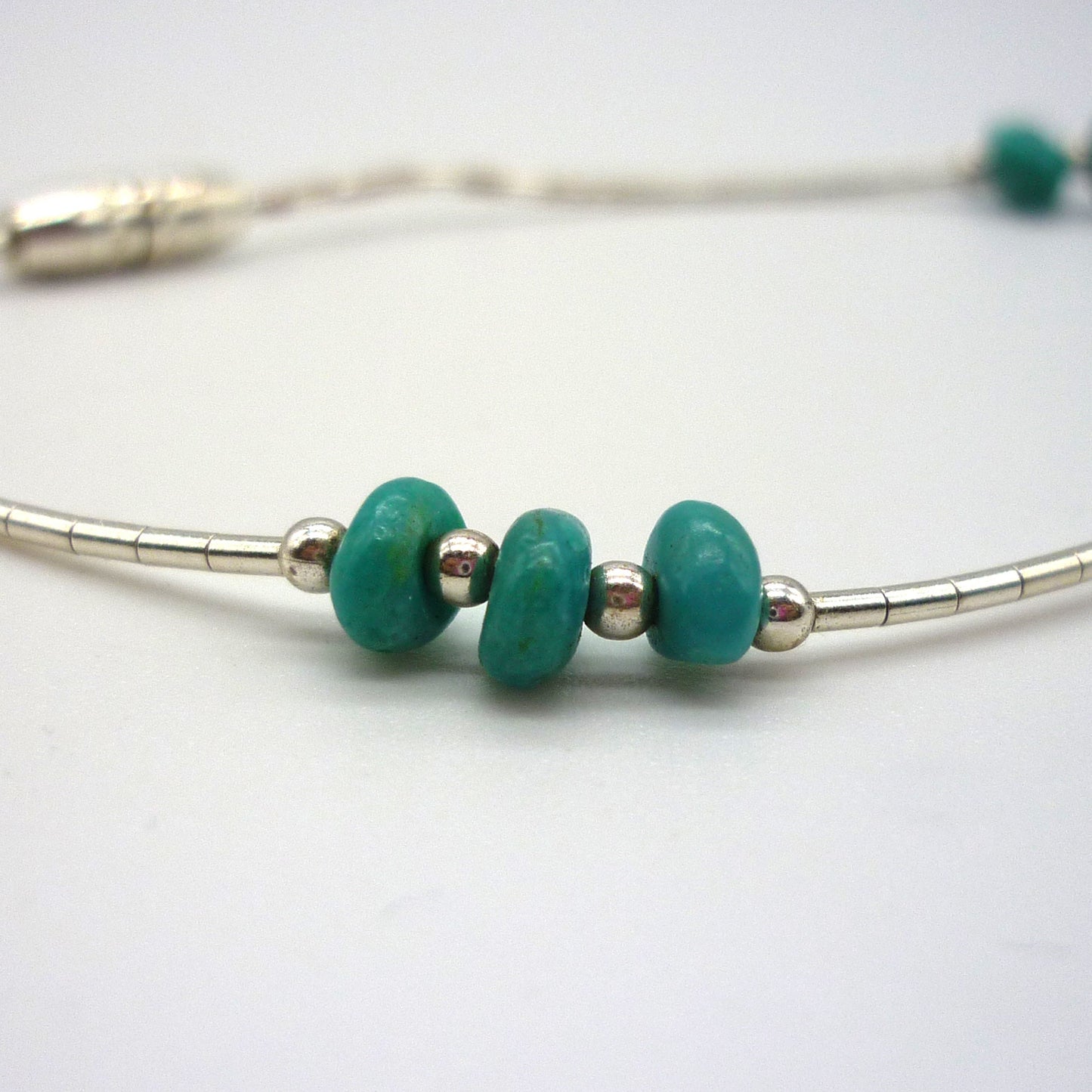 Dainty Liquid Silver and Turquoise Bracelet