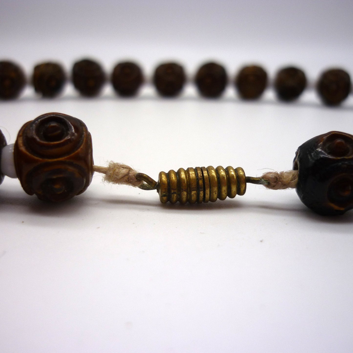 Vintage Hand Carved Wooden Bead Choker