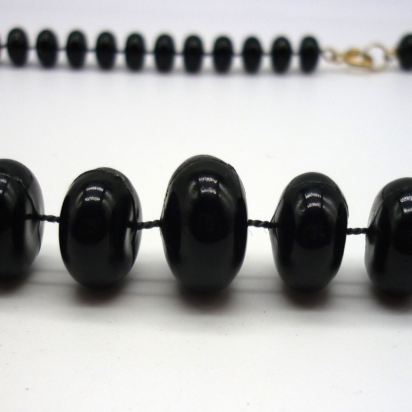 Vintage Black Plastic Bead Necklace