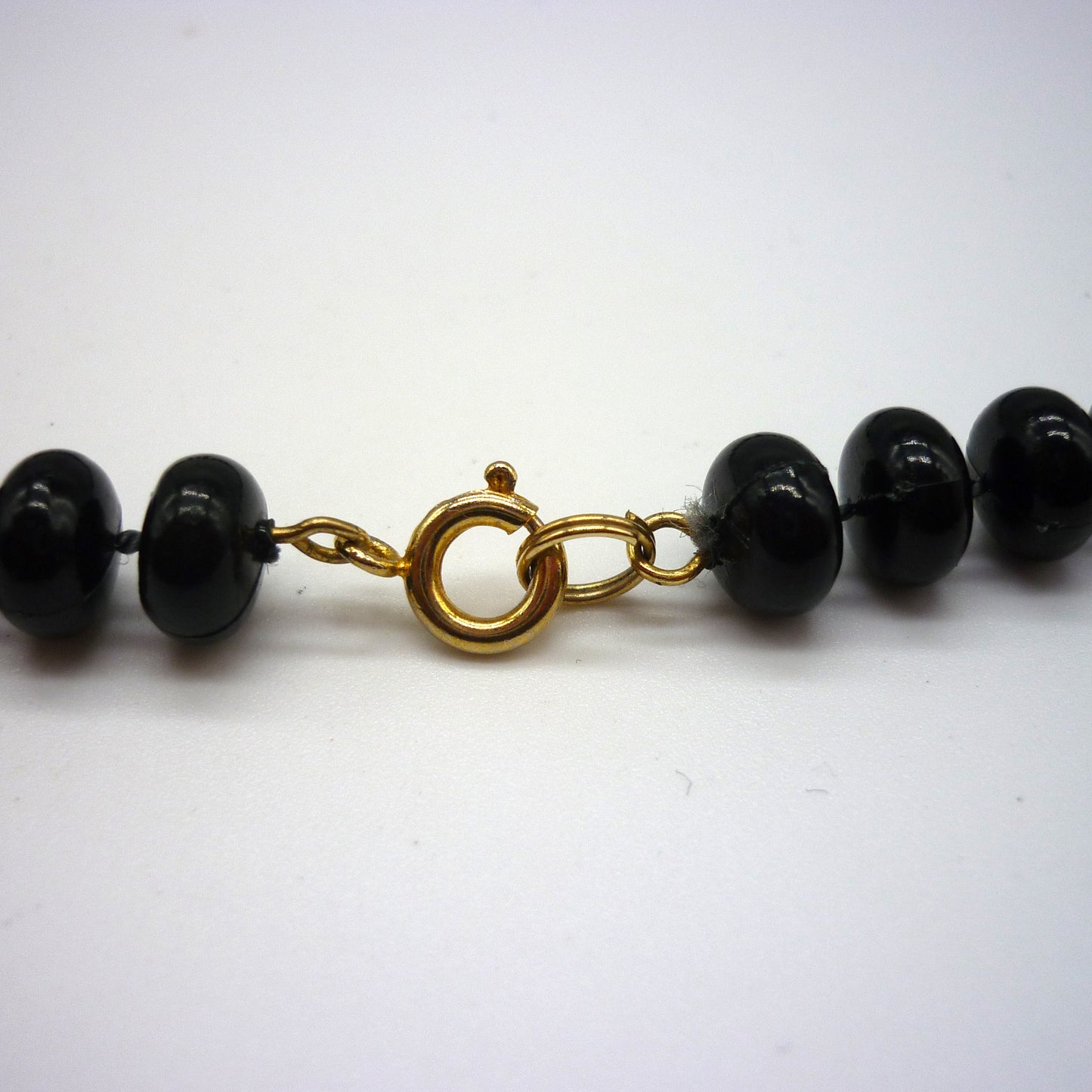 Vintage Black Plastic Bead Necklace