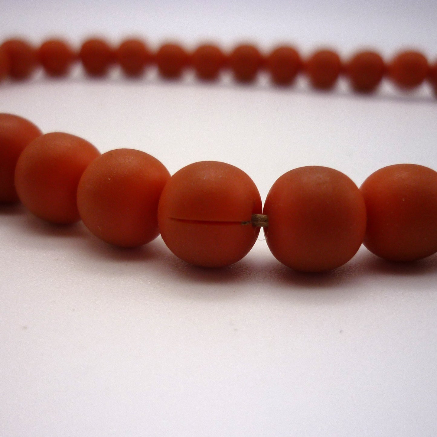 Vintage Orange Plastic Beaded Necklace