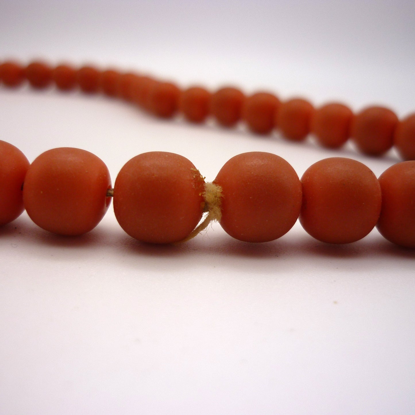 Vintage Orange Plastic Beaded Necklace