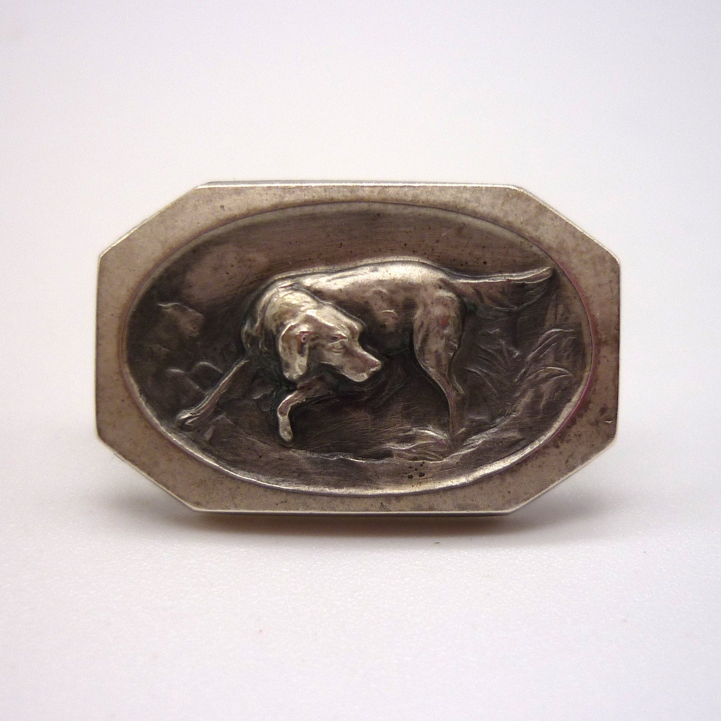 Antique German Silver Bloodhound Cufflinks by Gebrüder Falk, Pforzheim