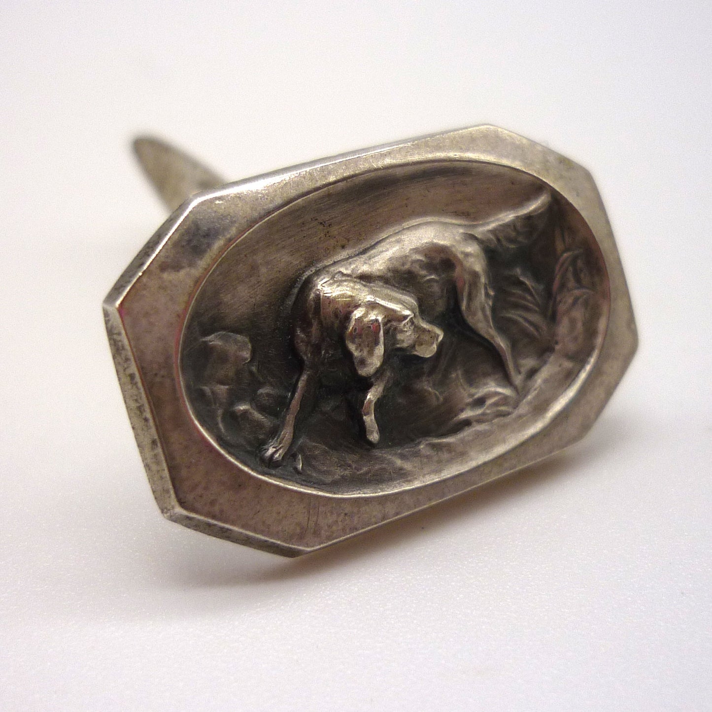 Antique German Silver Bloodhound Cufflinks by Gebrüder Falk, Pforzheim
