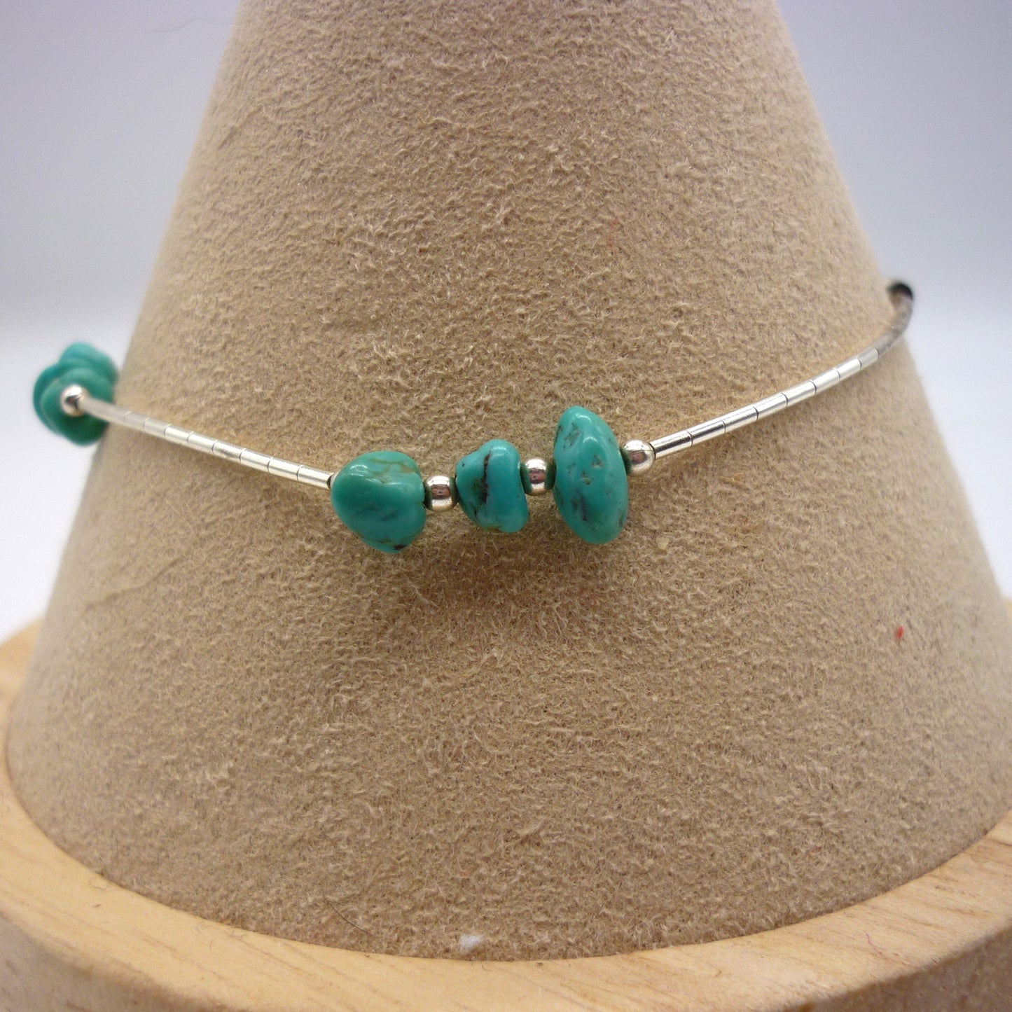 Dainty Liquid Silver and Turquoise Bracelet