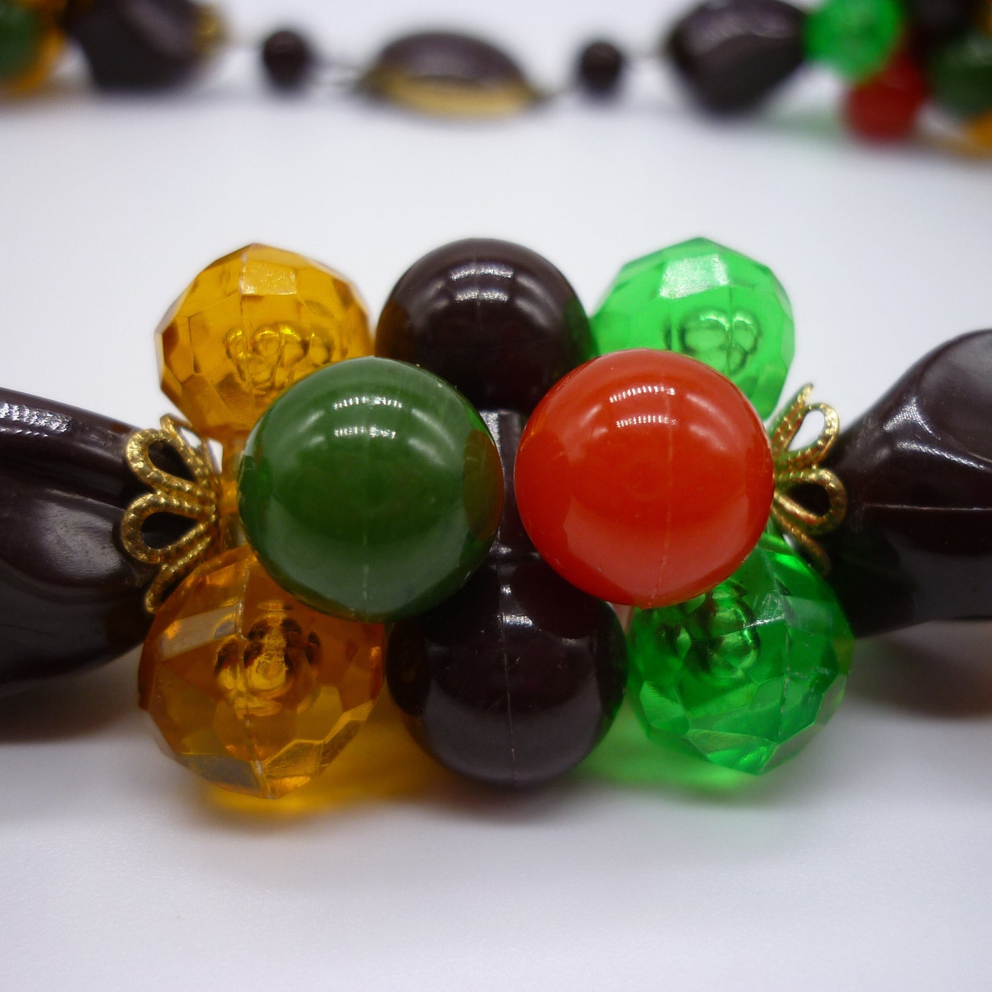 Vintage West Germany Lucite Bead Necklace, Chunky Beaded Jewellery