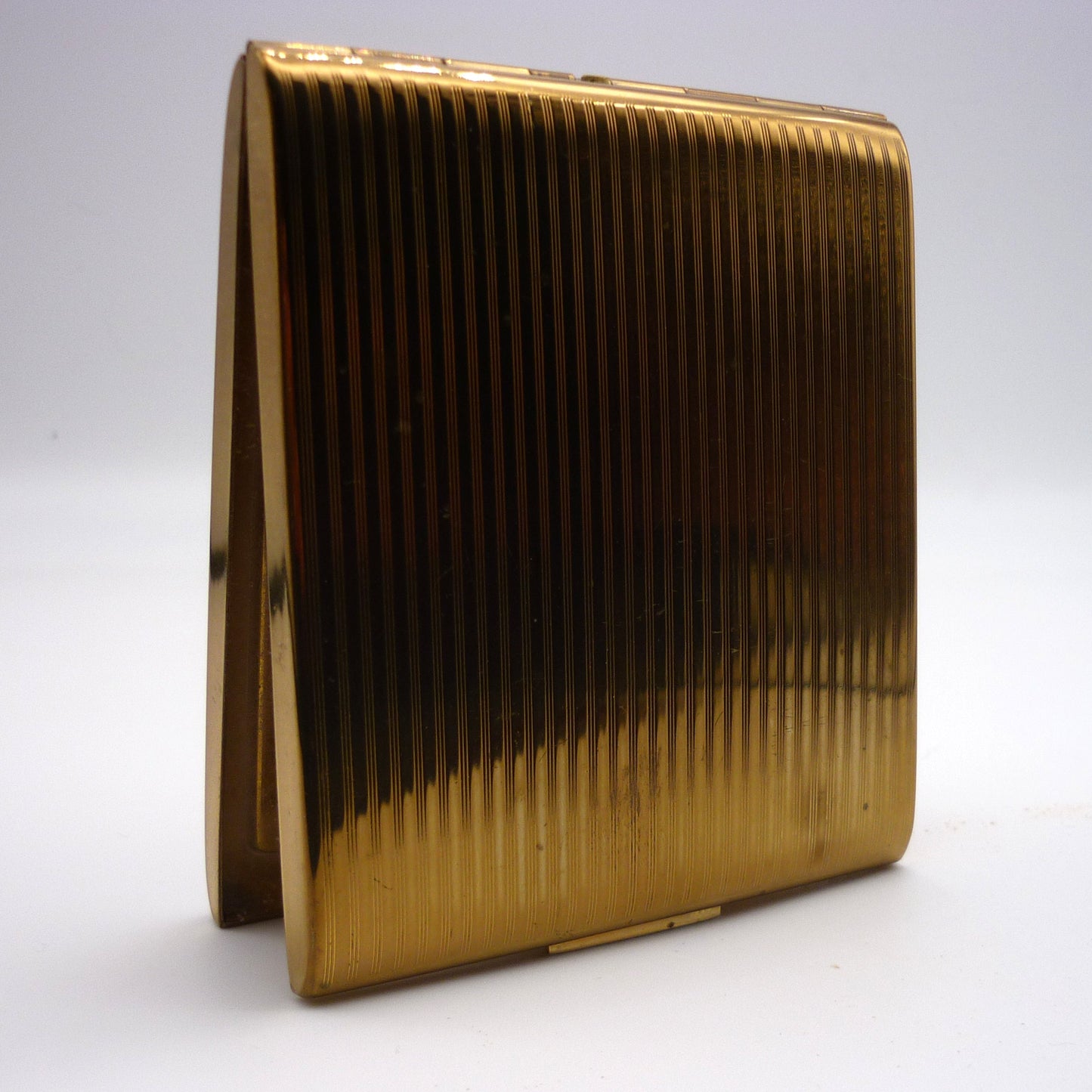 Vintage Stratton Compact with Hand Painted Floral Design