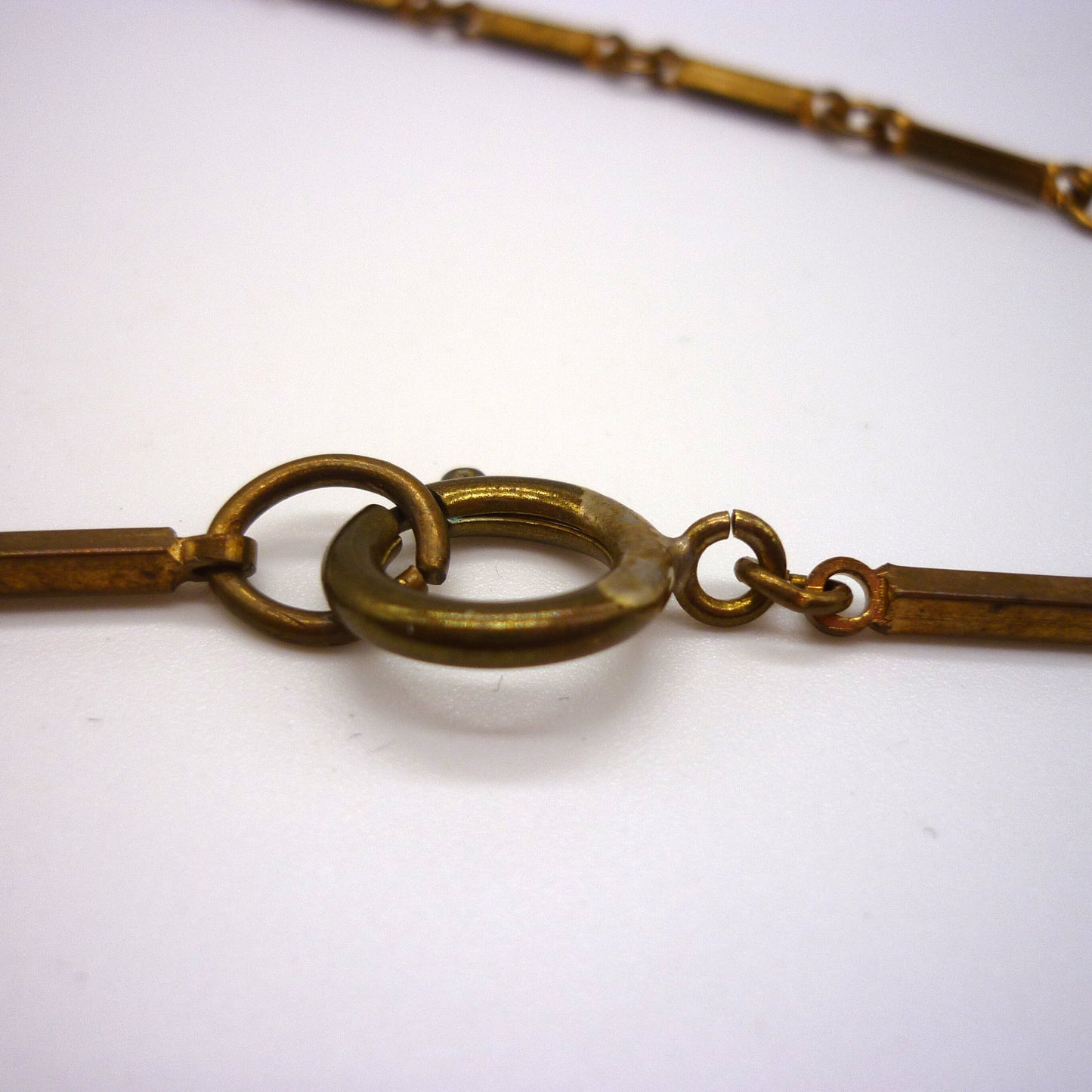 Art Nouveau Pendant Necklace, Repousse Relief Metal Panel with Green Beads