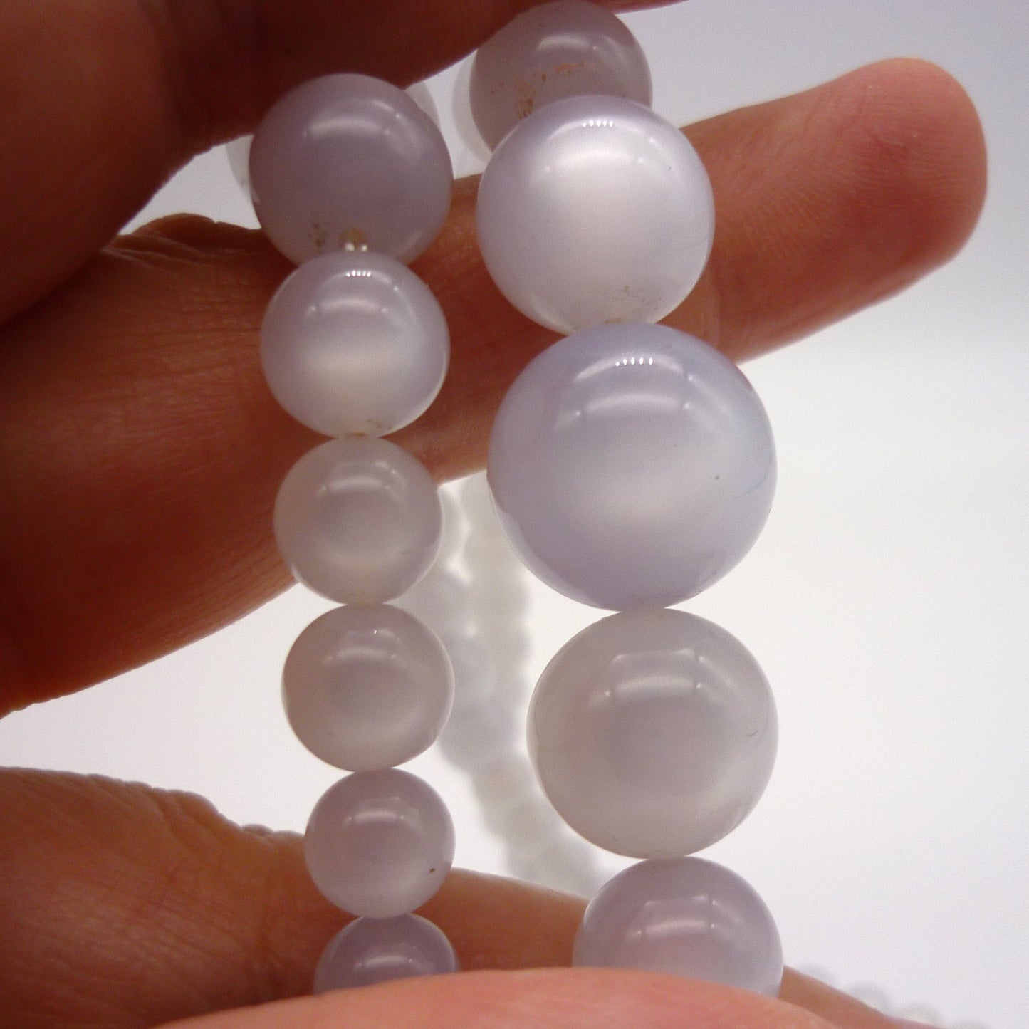 Vintage Double Strand White Plastic Beaded Necklace