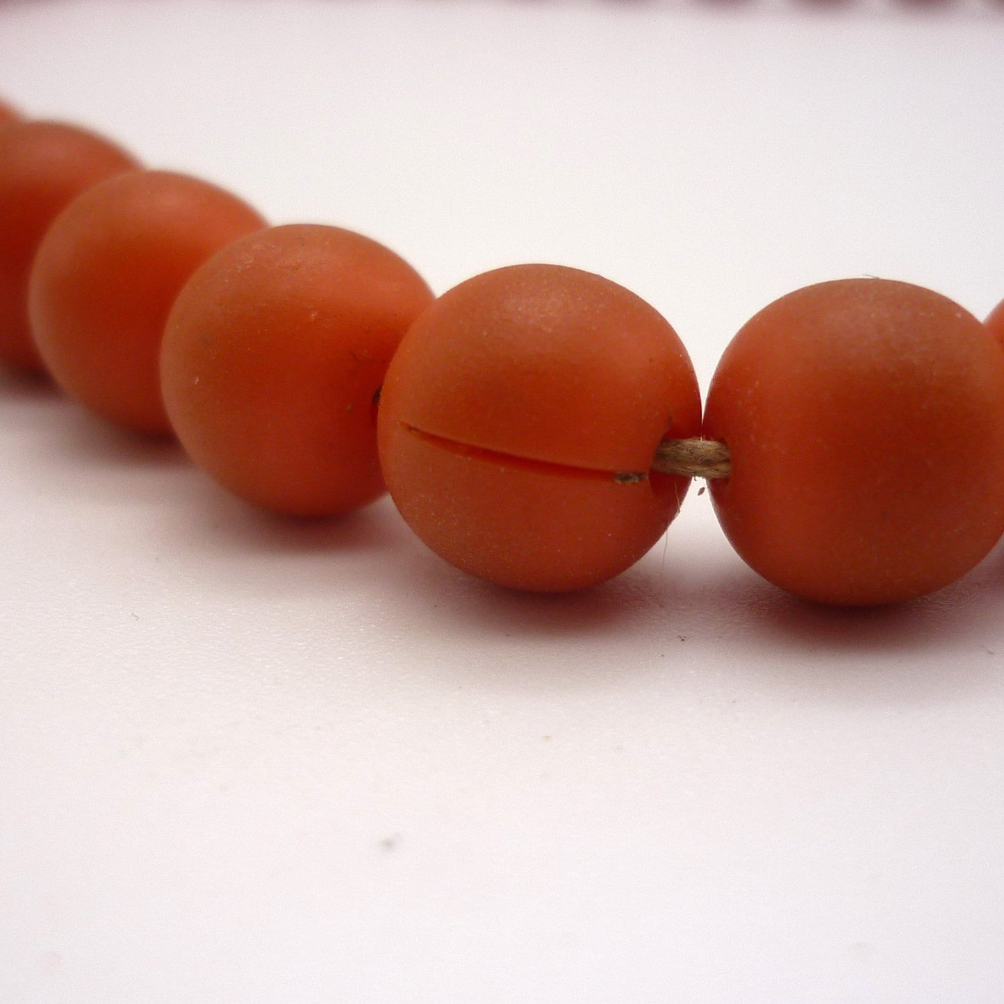 Vintage Orange Plastic Beaded Necklace