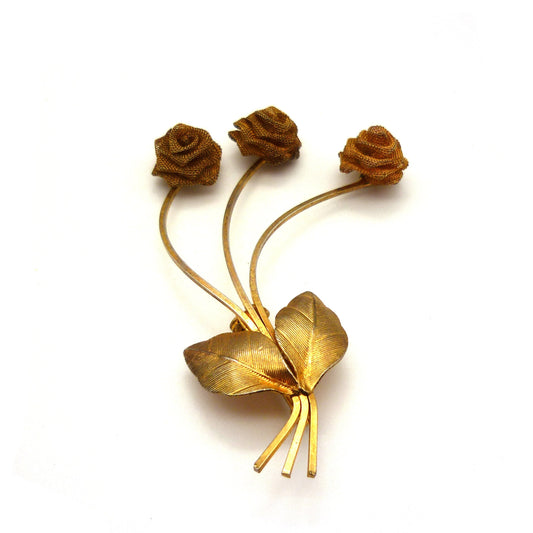 Gold Plated Flower Brooch