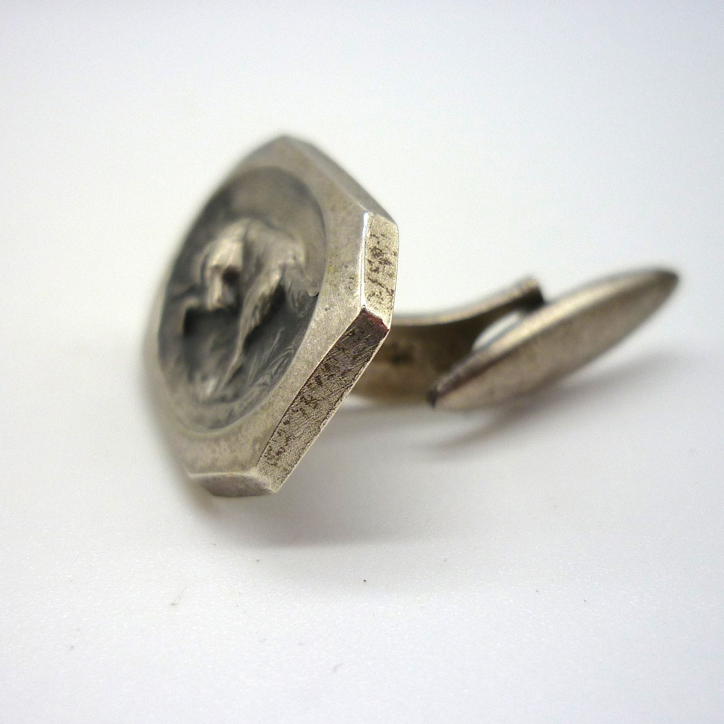 Antique German Silver Bloodhound Cufflinks by Gebrüder Falk, Pforzheim