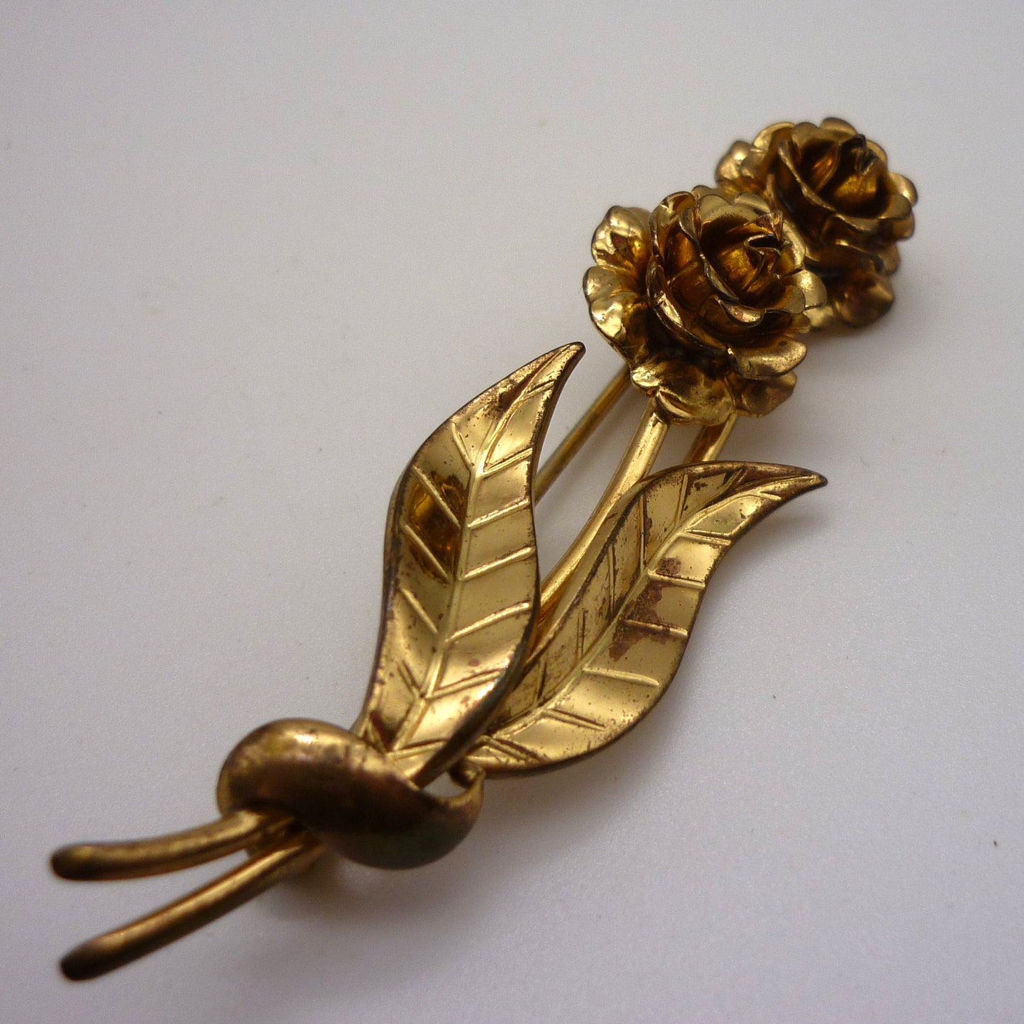 Vintage Gold Plated Flower Brooch