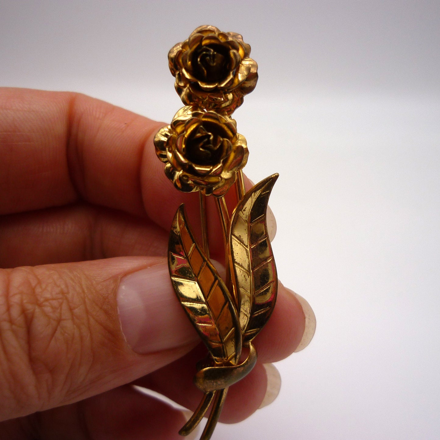 Vintage Gold Plated Flower Brooch