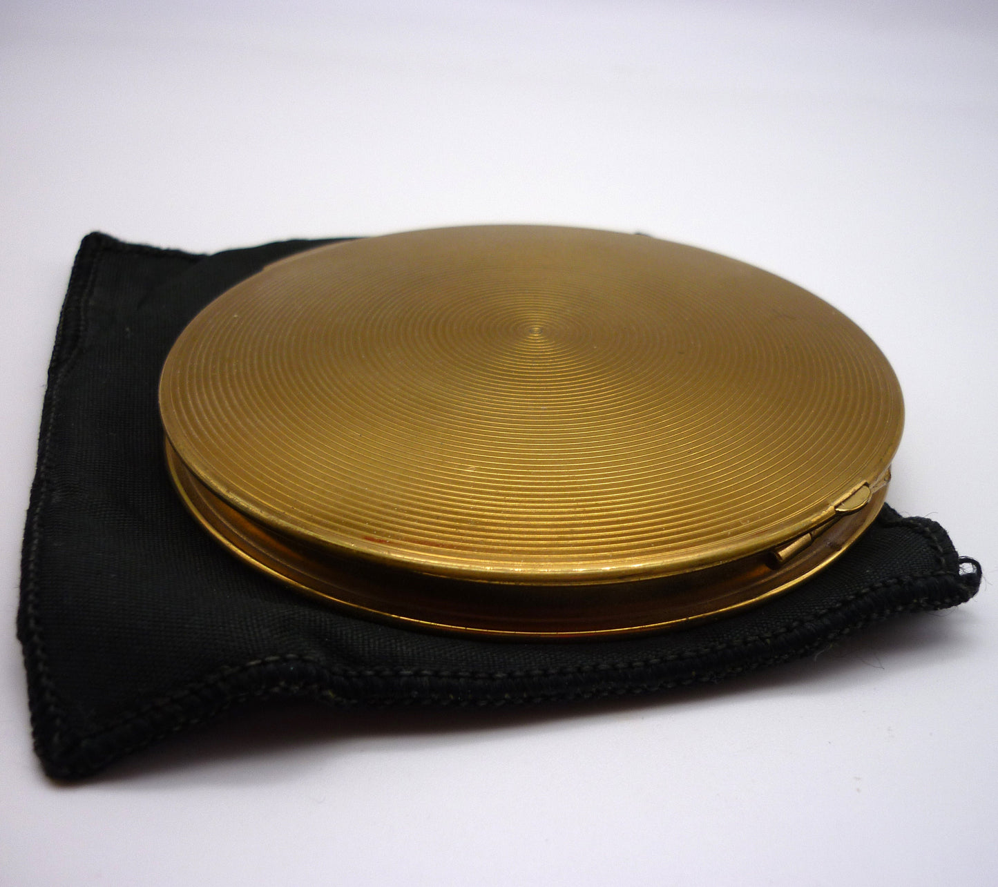 Vintage Stratton Compact: Hand Painted Lid, Floral Inner Lid