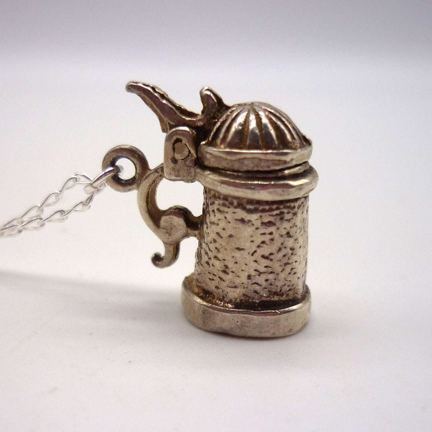 Silver Tankard Charm Necklace, Women's Beer Mug Gift, Drinking Gifts for Her