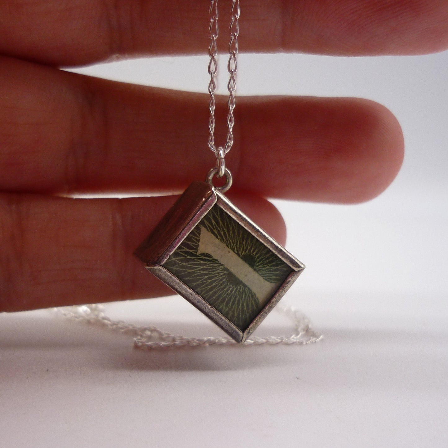 Silver One Pound Note Charm on Sterling Chain Necklace