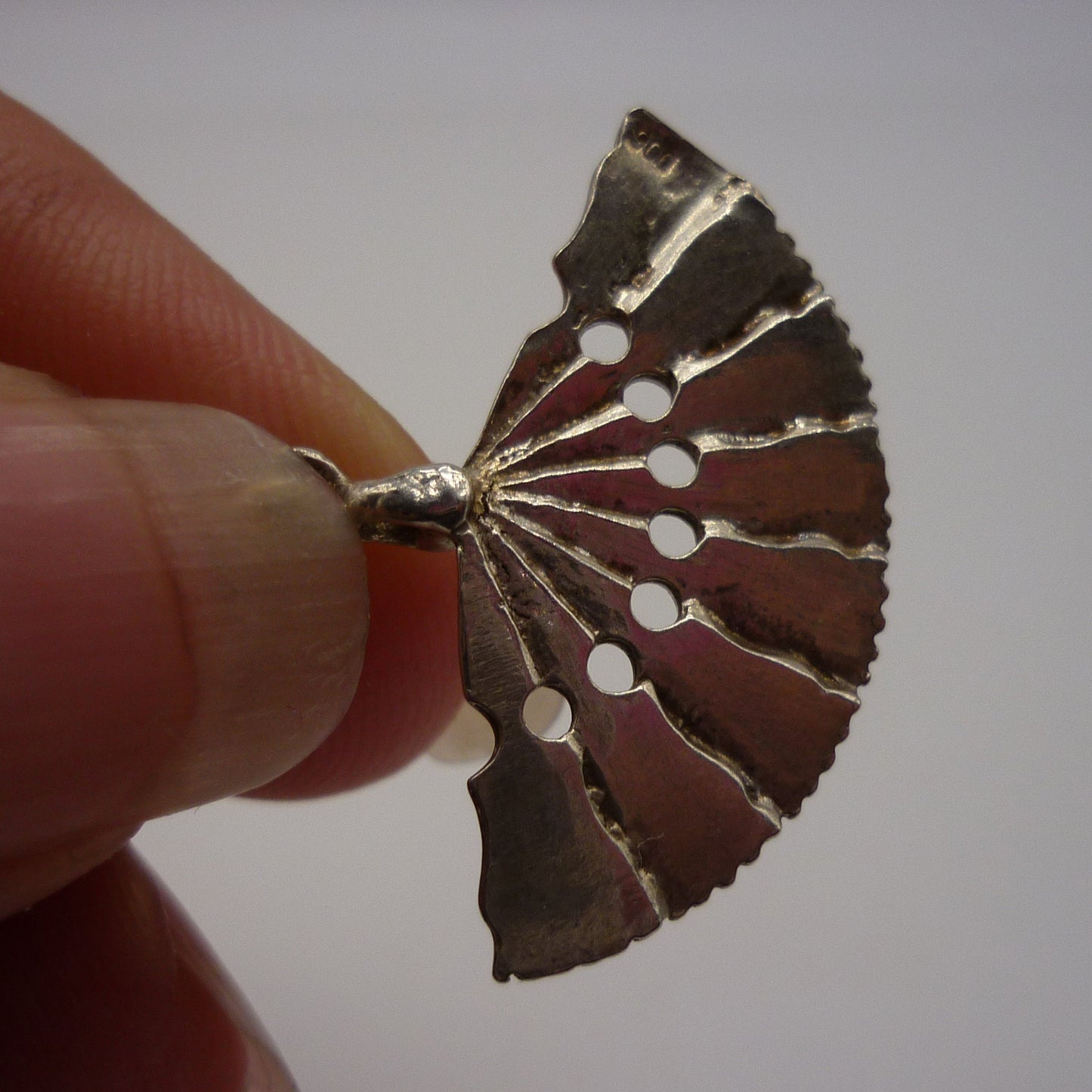Silver Fan Charm Necklace